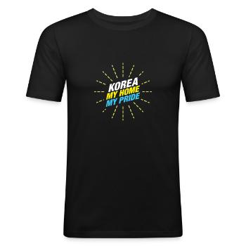 Korea My Home My Pride Gift Noël enfants - T-shirt près du corps Homme - noir - Devant - Nik (191cm)