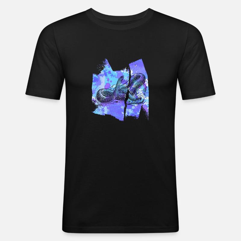 serpent serpent serpent python t-shirt - T-shirt près du corps Homme - noir