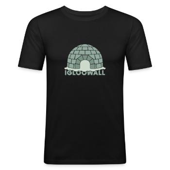 Iglu Geschenk Eskimo Schneehaus Schnee - Männer Slim Fit T-Shirt - Schwarz - Vorne - Nik (191cm)