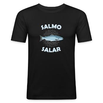 Salmo Salar Atlantischer Lachs Geschenk Salmonide - Männer Slim Fit T-Shirt - Schwarz - Vorne - Nik (191cm)