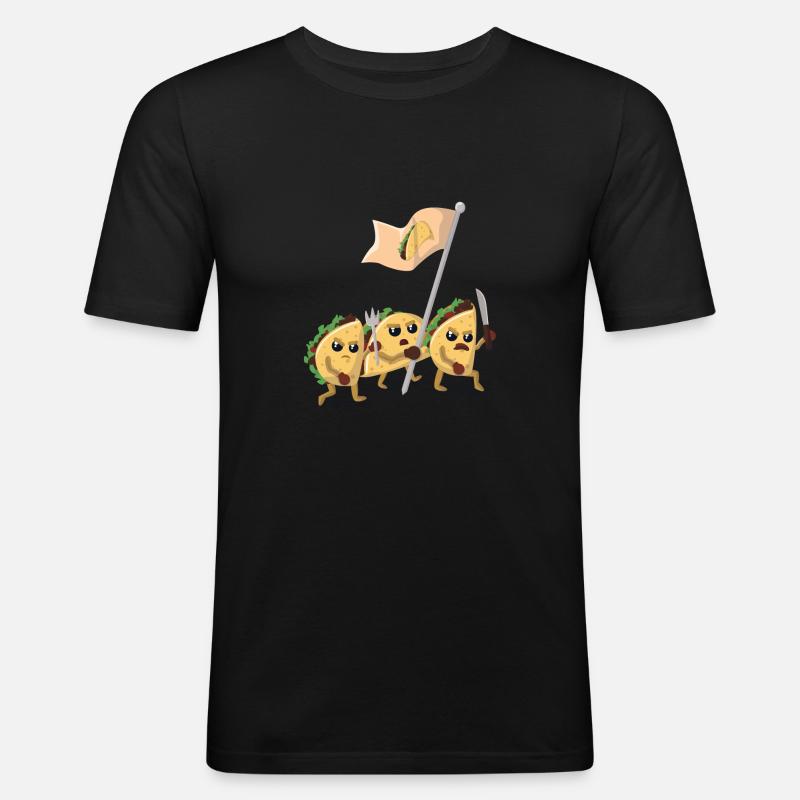 Taco Revolution - Männer Slim Fit T-Shirt - Schwarz