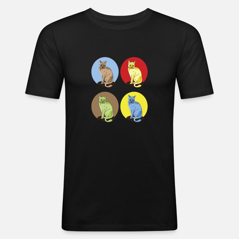 CATS LOVERS - Männer Slim Fit T-Shirt - Schwarz