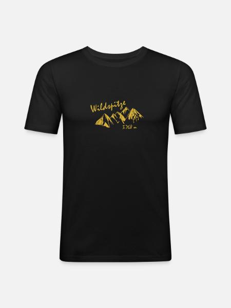 Wildspitze - Männer Slim Fit T-Shirt - Schwarz