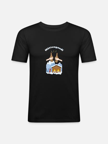 Hüttengaudi - Men's Slim Fit T-Shirt - black