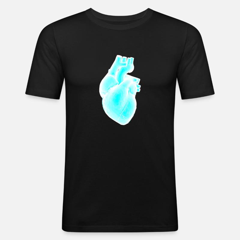 Cuore freddo / cuore freddo - Maglietta aderente da uomo - nero