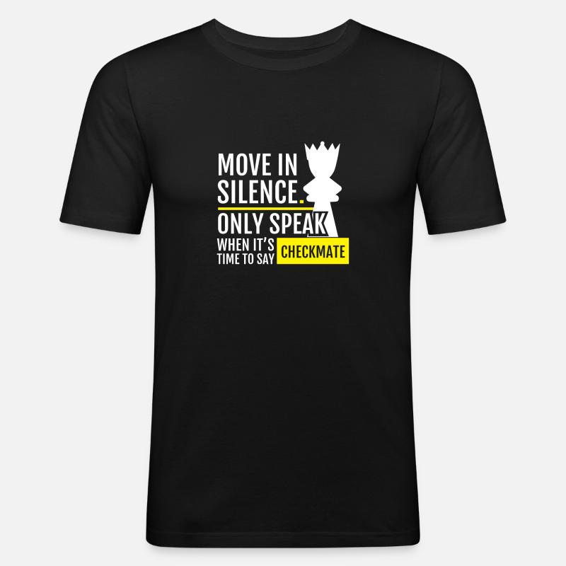 Move In Silence - Männer Slim Fit T-Shirt - Schwarz