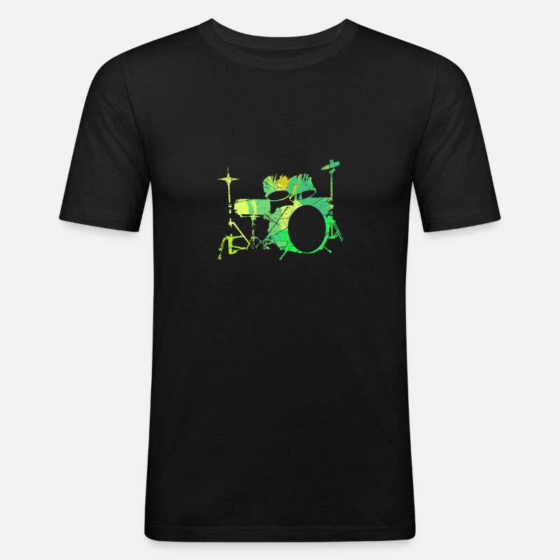 Drums Gift Drummer Percussion - Men's Slim Fit T-Shirt - black