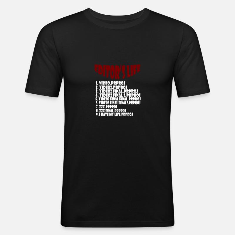 Editor Leben - Männer Slim Fit T-Shirt - Schwarz