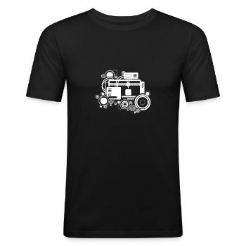 3D Druck Geschenk Lustiger Spruch 3D Print - Männer Slim Fit T-Shirt - Schwarz - Vorne - Nik (191cm)