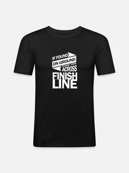 Please drag across Finish Line marathon runner - Men's Slim Fit T-Shirt - black