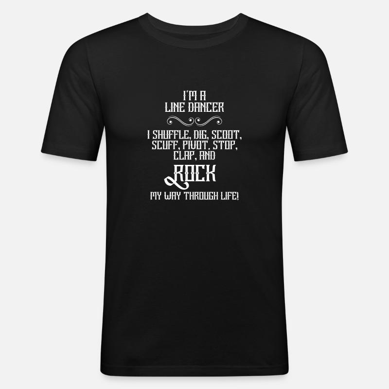 Linedance - Linedancer - Country - Geschenk - Männer Slim Fit T-Shirt - Schwarz