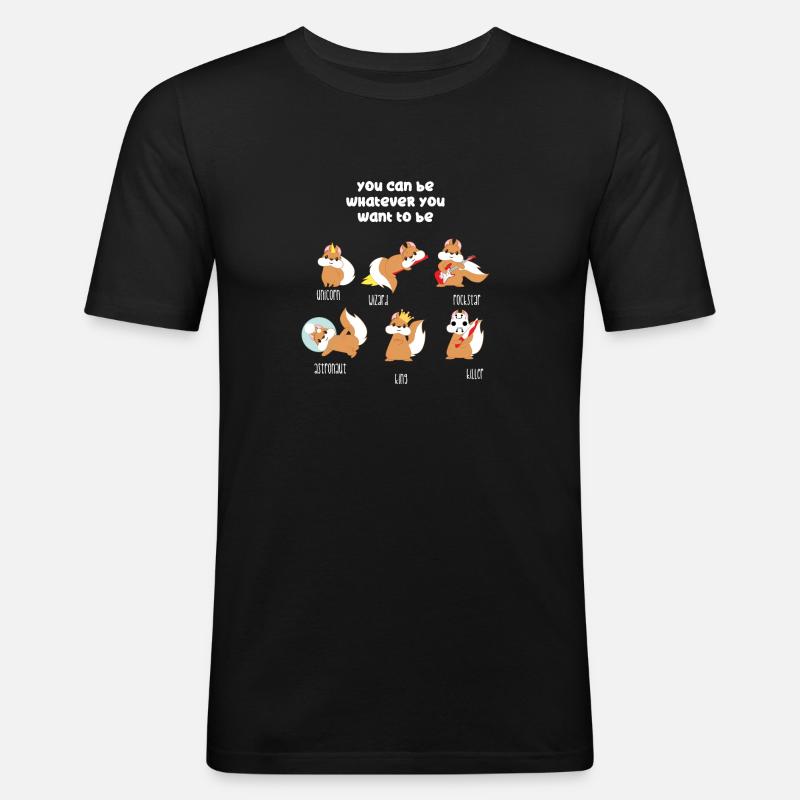 Eichhörnchen - Be different - Eichkätzchen - Männer Slim Fit T-Shirt - Schwarz
