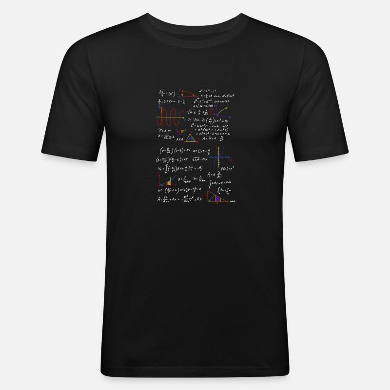 Mathelehrer Formeln Mathe Physik - Männer Slim Fit T-Shirt - Schwarz