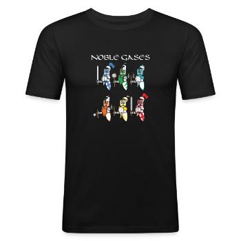 Funny Chemistry Medieval Science Noble Gases Knigh - Männer Slim Fit T-Shirt - Schwarz - Vorne - Nik (191cm)