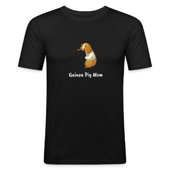 Cochon D'Inde Mère Amant Doux - T-shirt près du corps Homme - noir - Devant - Nik (191cm)