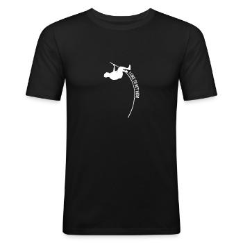 Stabhochsprung Leichtathletik Stabspringer - Männer Slim Fit T-Shirt - Schwarz - Vorne - Nik (191cm)