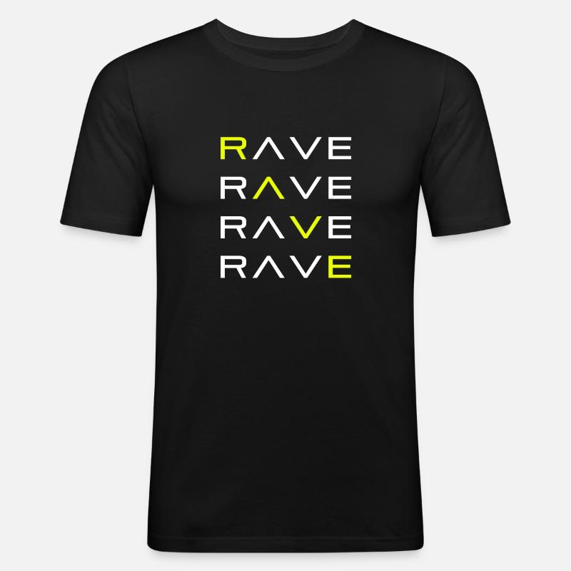 RAVE TECHNO RAVER - Männer Slim Fit T-Shirt - Schwarz