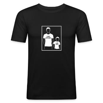 Wie der Vater so der Sohn Geschenkidee Vatertag - Männer Slim Fit T-Shirt - Schwarz - Vorne - Nik (191cm)