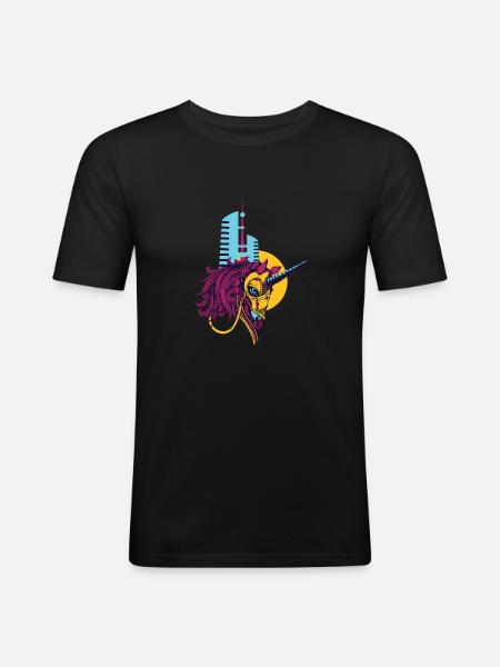 Einhörner Sind Echt - Männer Slim Fit T-Shirt - Schwarz