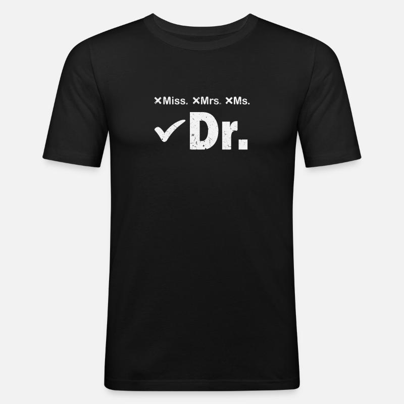 Doktor - Männer Slim Fit T-Shirt - Schwarz