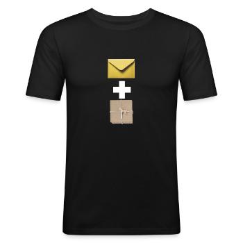 Post und Paketbote Arbeitstshirt Illustration - Männer Slim Fit T-Shirt - Schwarz - Vorne - Nik (191cm)
