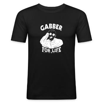 Gabber pour la vie - T-shirt près du corps Homme - noir - Devant - Nik (191cm)