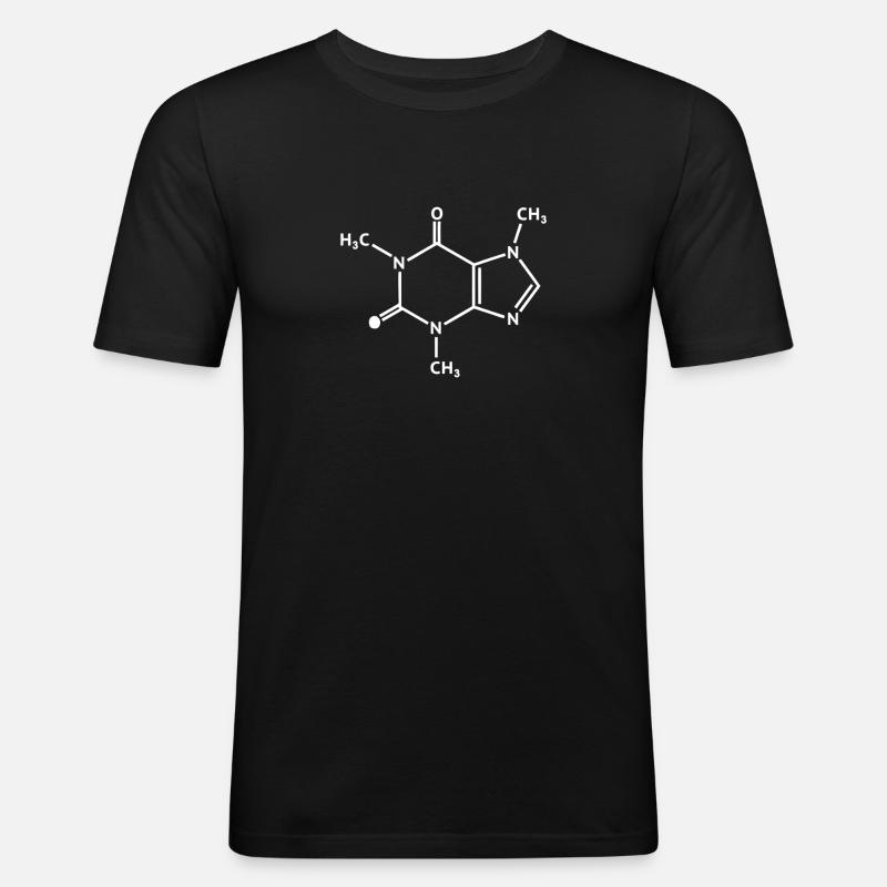 Caffeine Chemistry Molecule - Männer Slim Fit T-Shirt - Schwarz