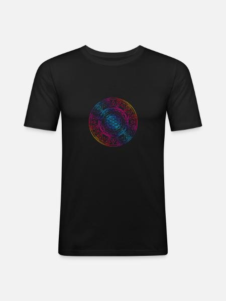 Sacred Geometry TetraFlower - Men's Slim Fit T-Shirt - black