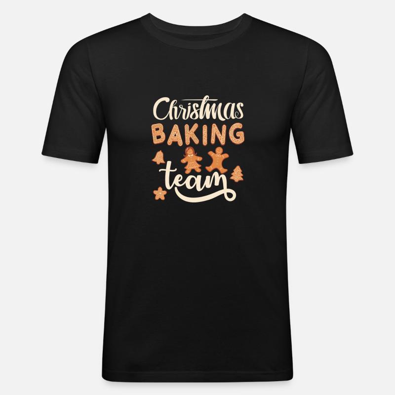 christmas baking team - Männer Slim Fit T-Shirt - Schwarz