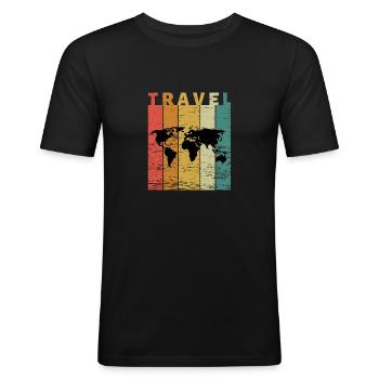 Travel friends gift t-shirts vacation trip - Men's Slim Fit T-Shirt - black - Front - Nik (191cm)