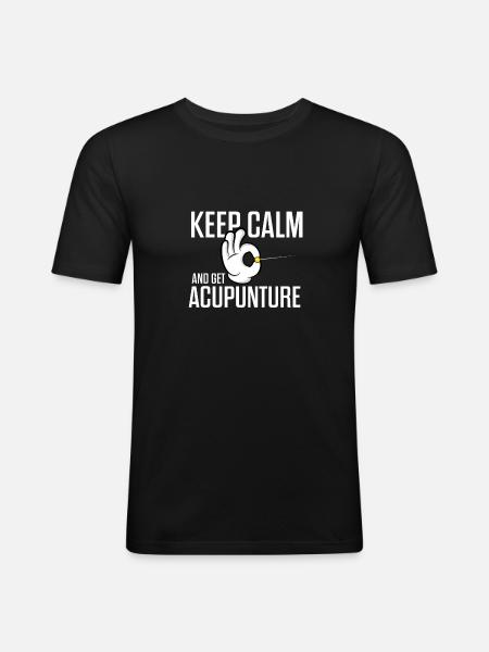 Try Acupuncture Acupuncturist Gift Relaxation - Men's Slim Fit T-Shirt - black