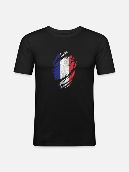 france - Men's Slim Fit T-Shirt - black
