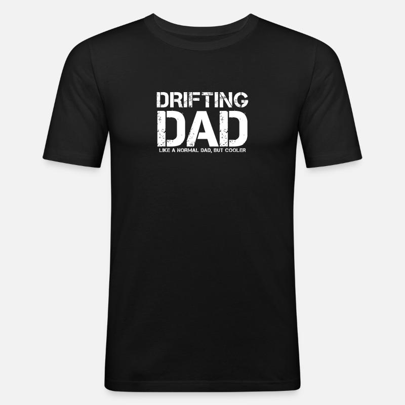 Drifting Dad - Männer Slim Fit T-Shirt - Schwarz