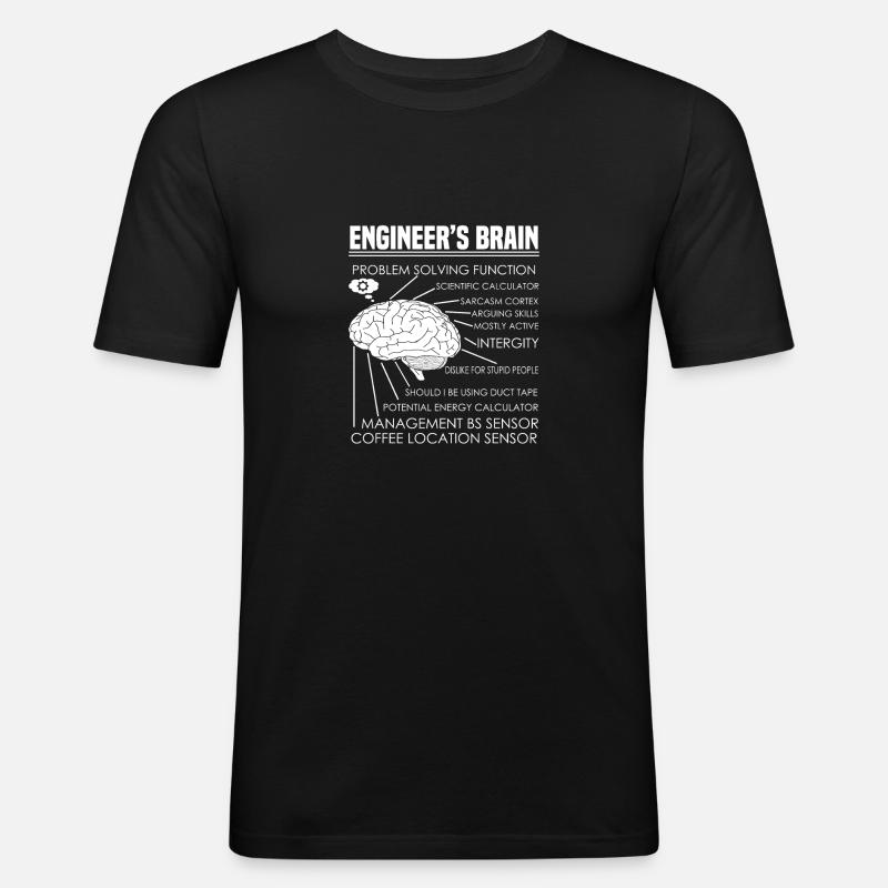 Engineer's Brain Problem Solving - Männer Slim Fit T-Shirt - Schwarz