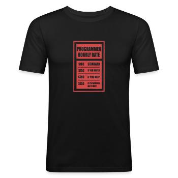 Programmer hourly rate programmer - Men's Slim Fit T-Shirt - black - Front - Nik (191cm)