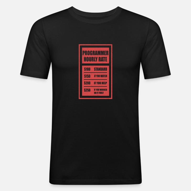 Programmeur programmeur horaire - T-shirt près du corps Homme - noir