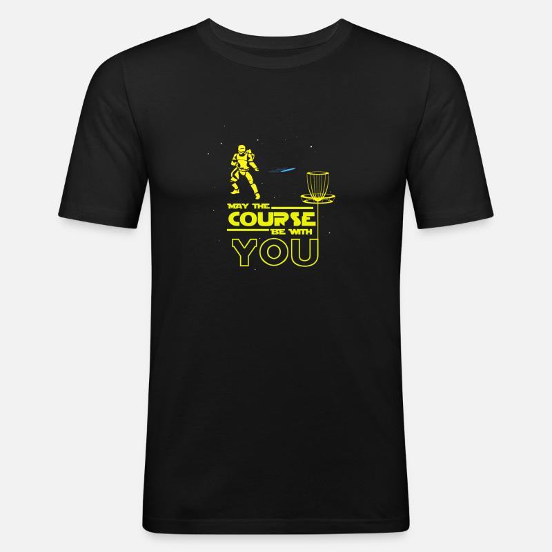 Discgolf Disc Golf - Männer Slim Fit T-Shirt - Schwarz