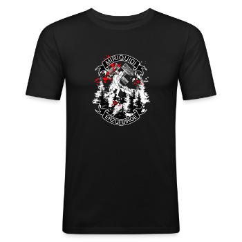 Miriquidi - Erzgebirge Bergbau und Heimat - Männer Slim Fit T-Shirt - Schwarz - Vorne - Nik (191cm)