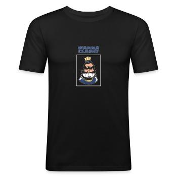 Wanna Clash Arena Royale Clans - Männer Slim Fit T-Shirt - Schwarz - Vorne - Nik (191cm)