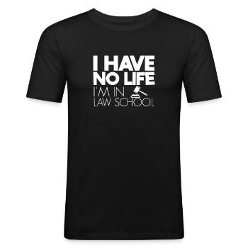 Je n'ai pas de vie, je suis à la faculté de droit - T-shirt près du corps Homme - noir - Devant - Nik (191cm)