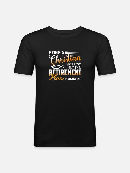 Christian Religious Retirement Plan - Men's Slim Fit T-Shirt - black
