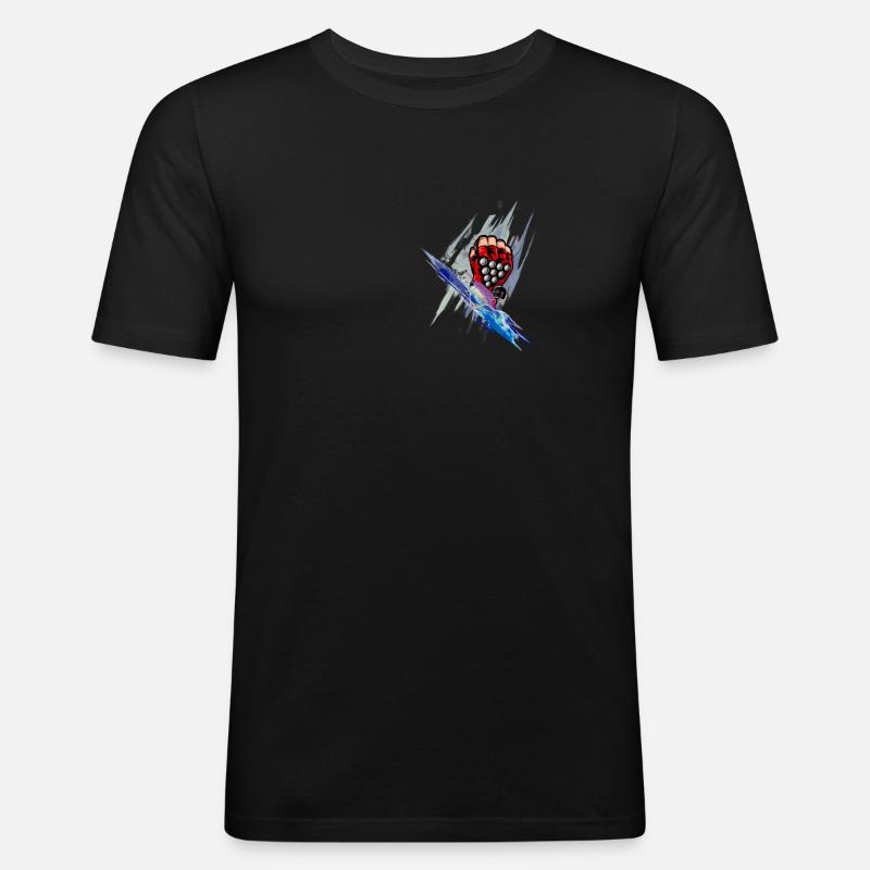 art de gant de combattant - T-shirt près du corps Homme - noir
