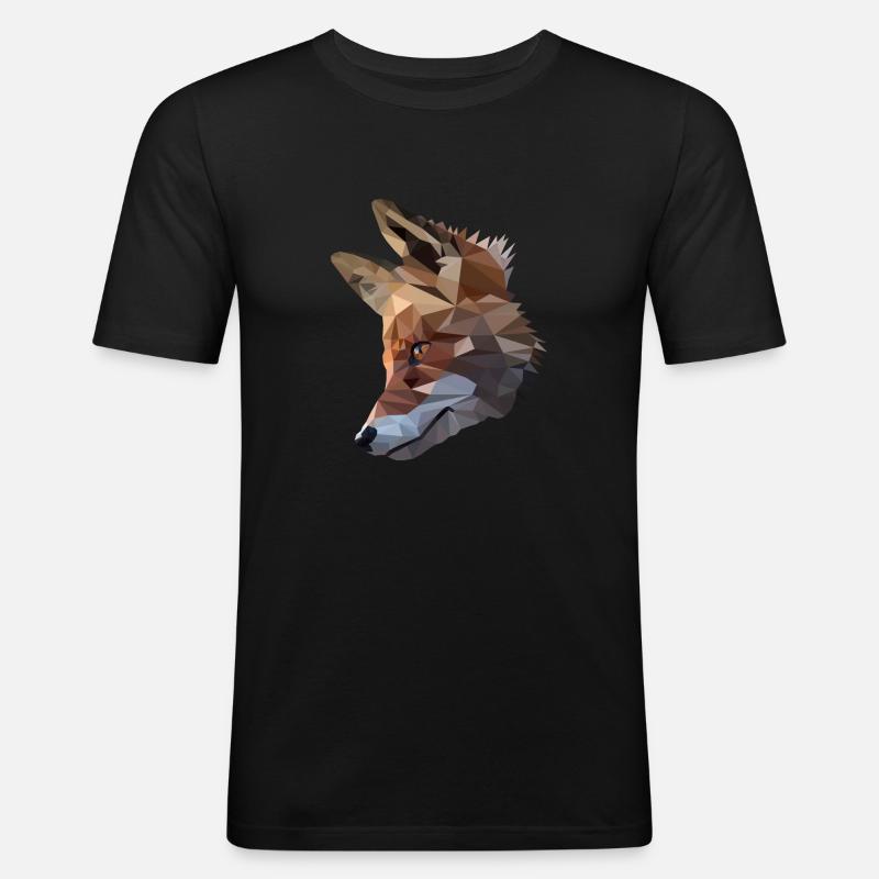 Fox head polygon fox - Men's Slim Fit T-Shirt - black