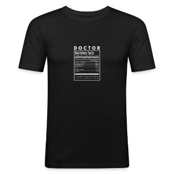 Doctor Gift Shirt - Doctor Funny Nutrition Facts - Men's Slim Fit T-Shirt - black - Front - Nik (191cm)