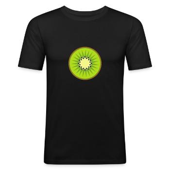 kiwi - T-shirt près du corps Homme - noir - Devant - Nik (191cm)