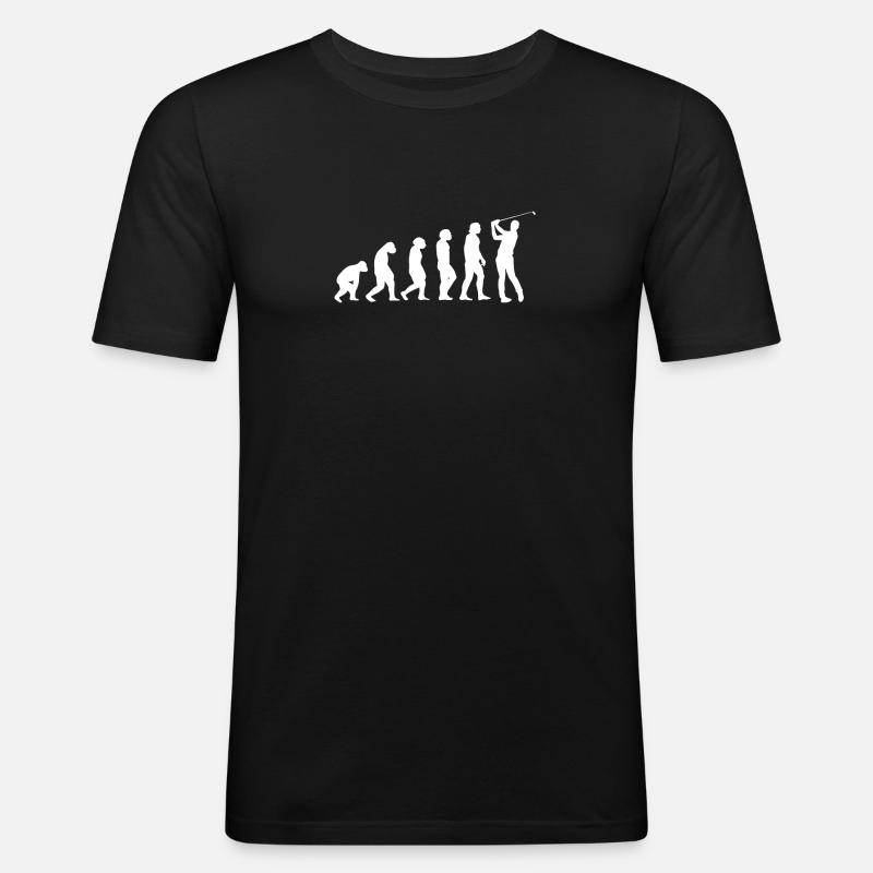 Evolution Golf Entwicklung Golfspieler - Männer Slim Fit T-Shirt - Schwarz
