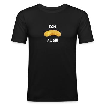 Ich flipp aus - Männer Slim Fit T-Shirt - Schwarz - Vorne - Nik (191cm)