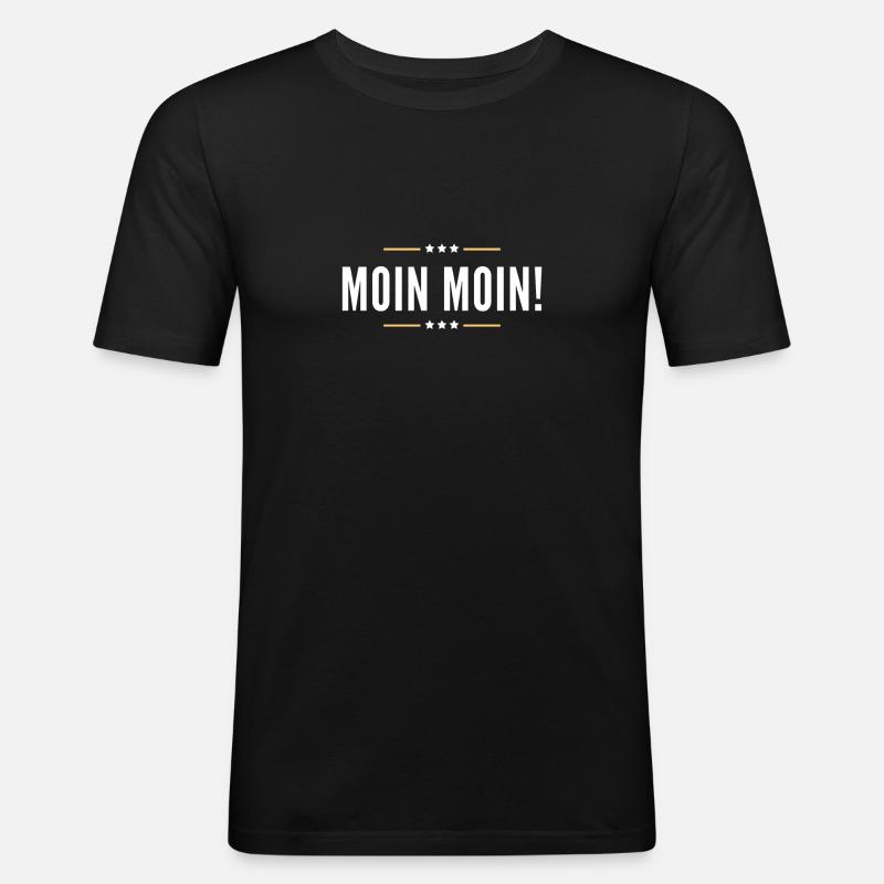 Moin Moin! - Männer Slim Fit T-Shirt - Schwarz