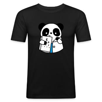 Panda optique ophtalmologiste - T-shirt près du corps Homme - noir - Devant - Nik (191cm)