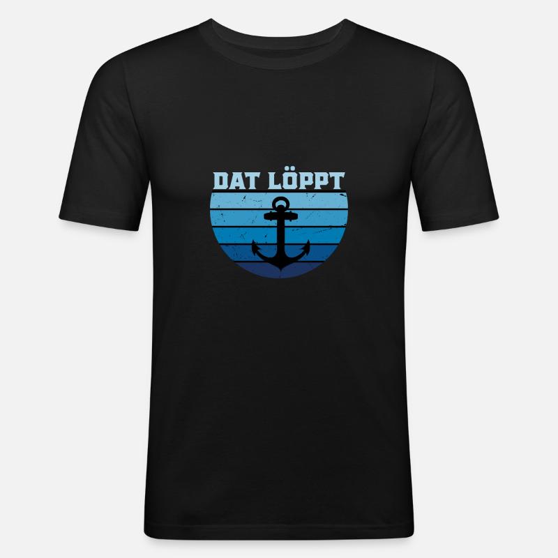 DAT LÖPPT DESIGN - Men's Slim Fit T-Shirt - black